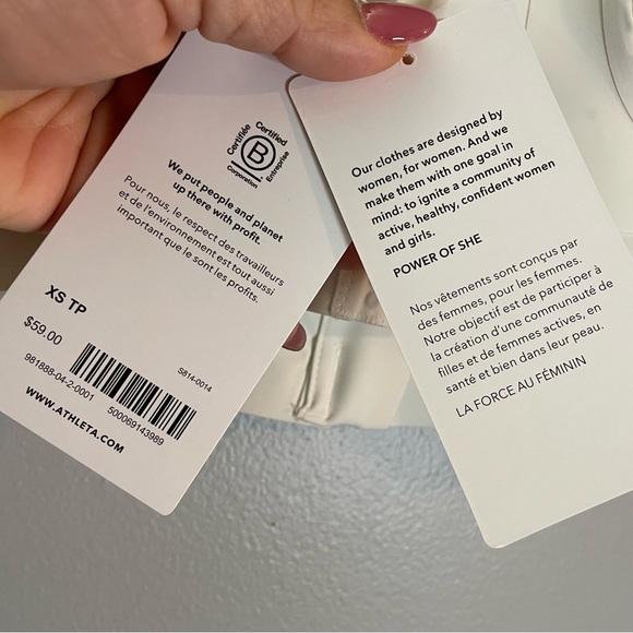 ATHLETA NWT ADVANCE ZIP FRONT SPORT BRA SZ/XS CREAM COLOR - Picture 6 of 7